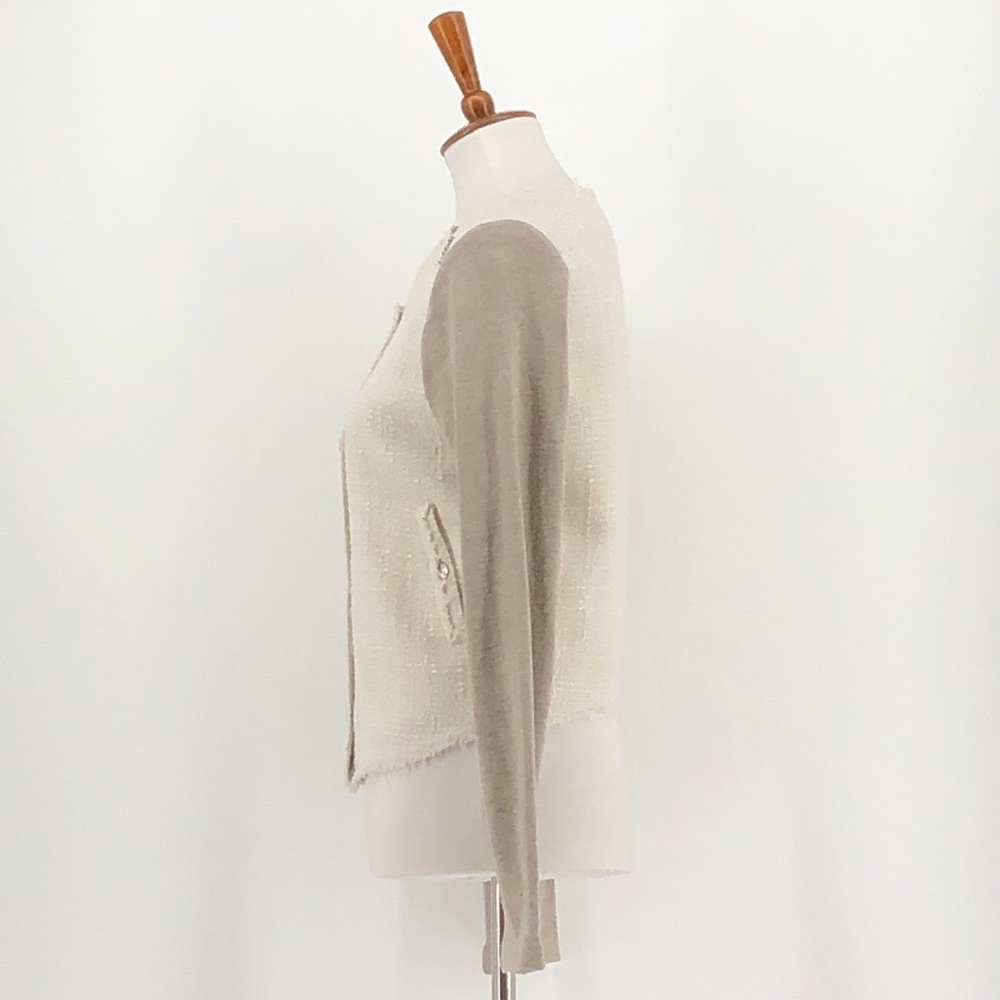 Miss Me Cream Studded Shoulder Wool Blend Jacket - Picture 3 of 7